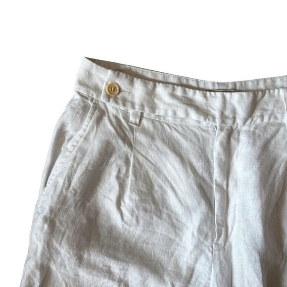 Madewell Harlow Wide-Leg Pants 100% Linen White Women's Size 8 - Picture 6 of 8